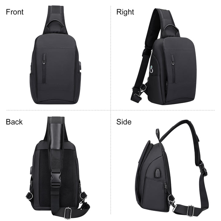 #Color_Black Nylon Sling Bag for Men Crossbody Bags