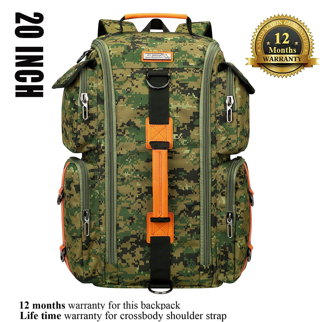 #Color_Camo Green Nylon Travel Backpack