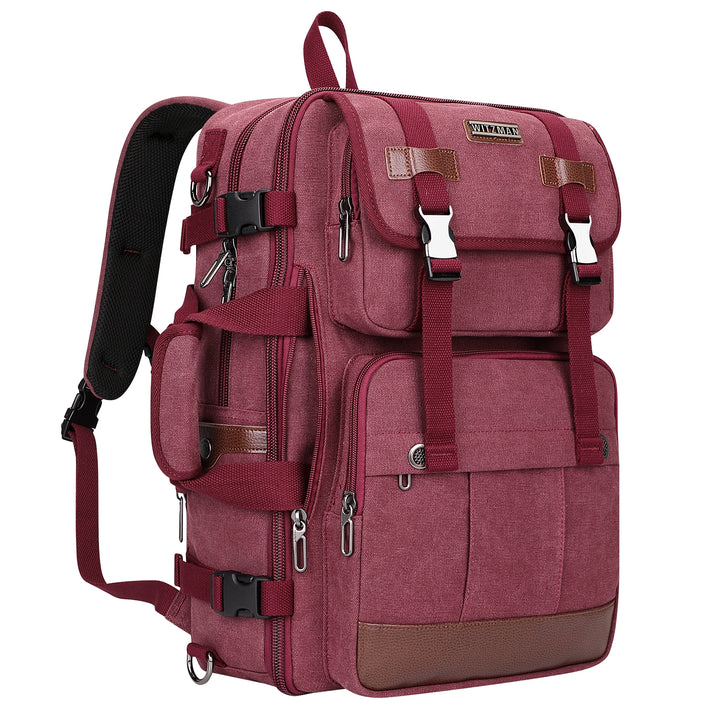 #Color_Red Canvas Travel Backpacks