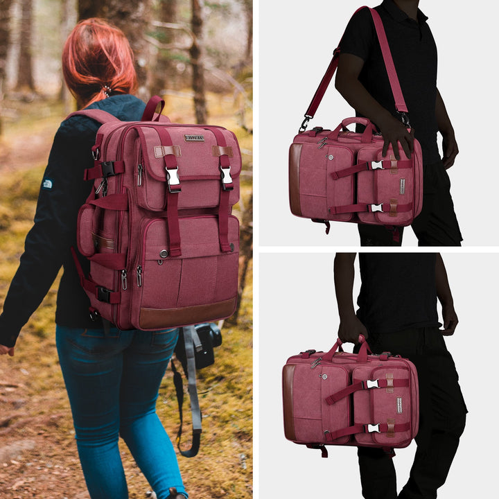 #Color_Red Canvas Travel Backpacks