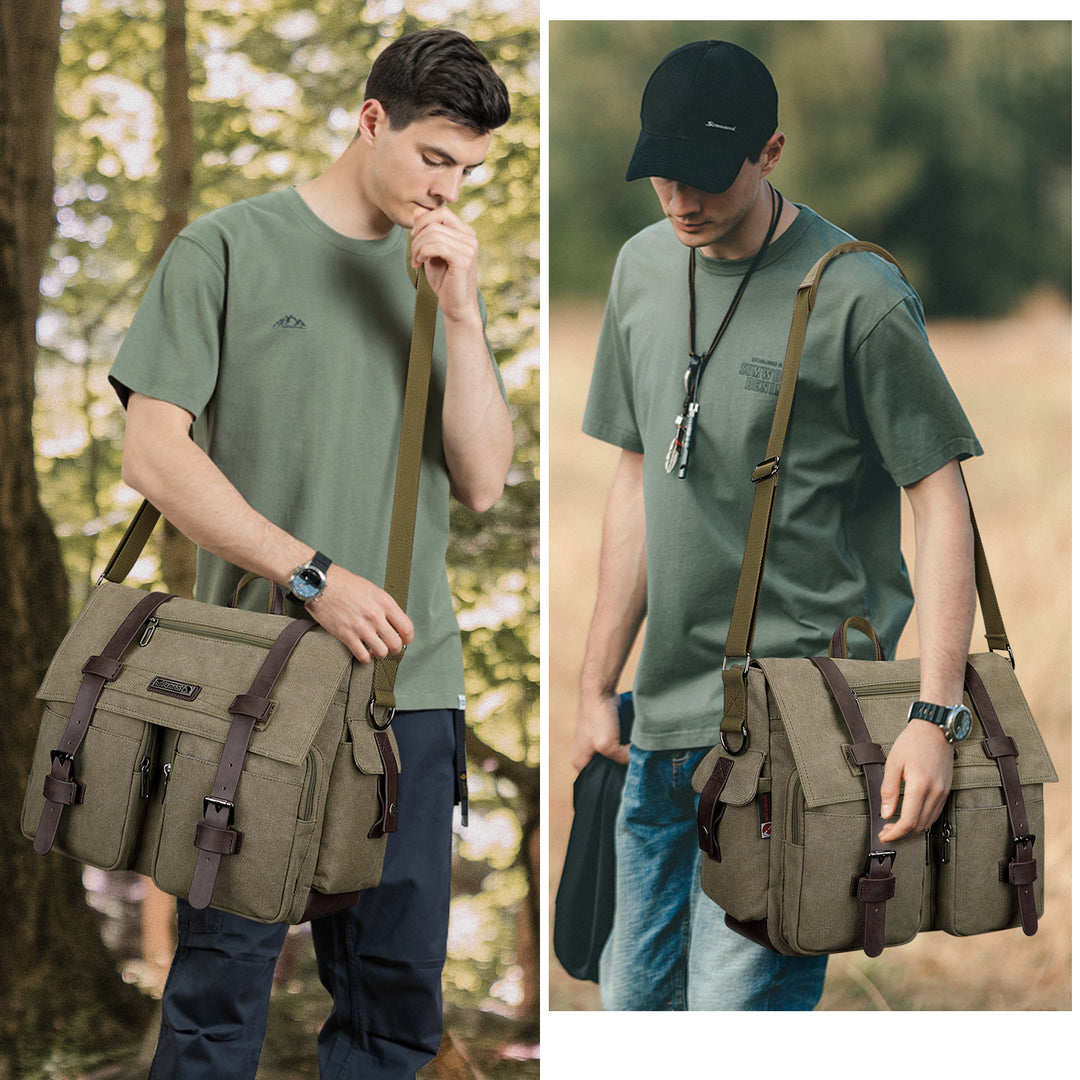  #Color_Army Green / Upgraded/17 inch Messenger Bags