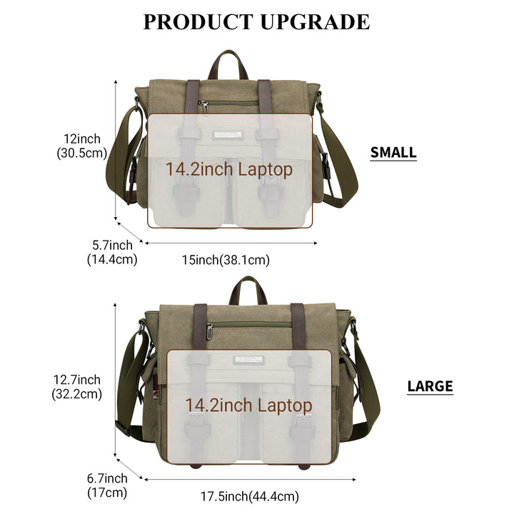  #Color_Army Green / Upgraded/17 inch Messenger Bags