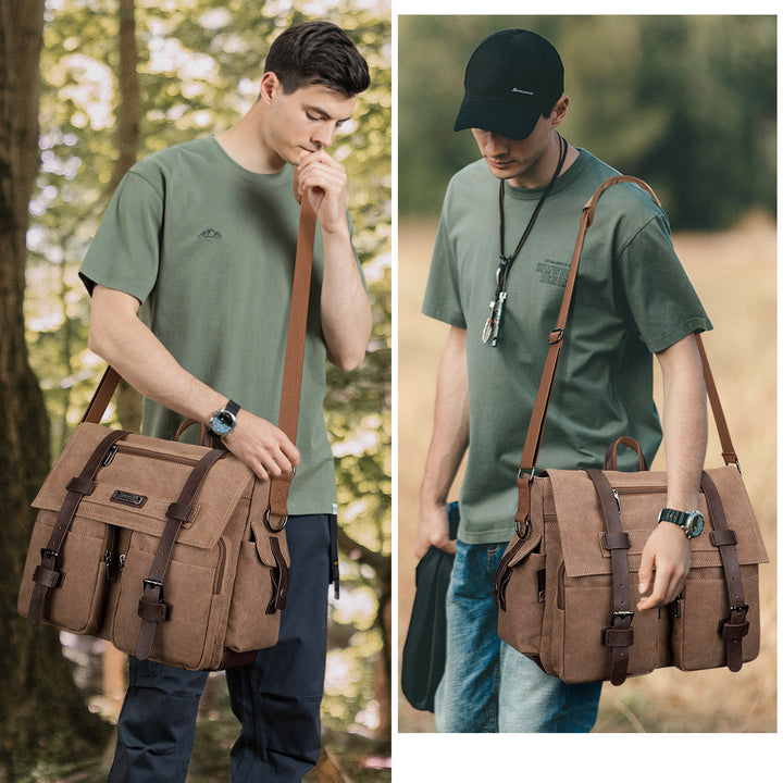 #Color_Brown / Upgraded/17 inch Messenger Bags