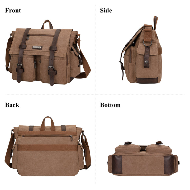 #Color_Brown / Upgraded/17 inch Messenger Bags