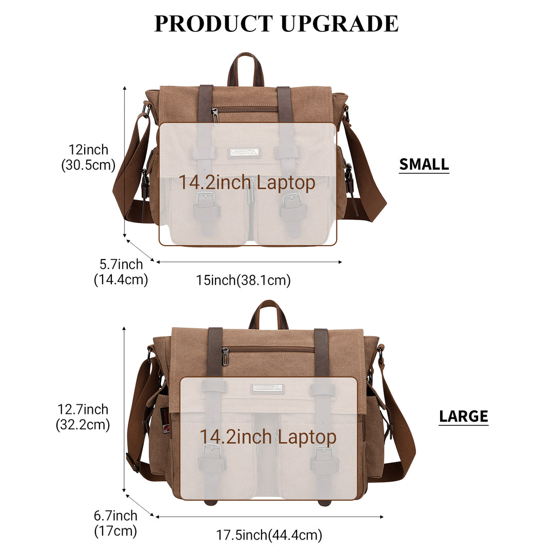 #Color_Brown / Upgraded/17 inch Messenger Bags