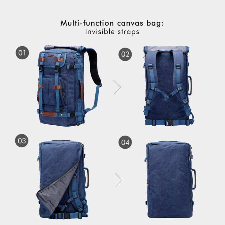 #Color_Classic Blue Canvas Laptop Backpacks