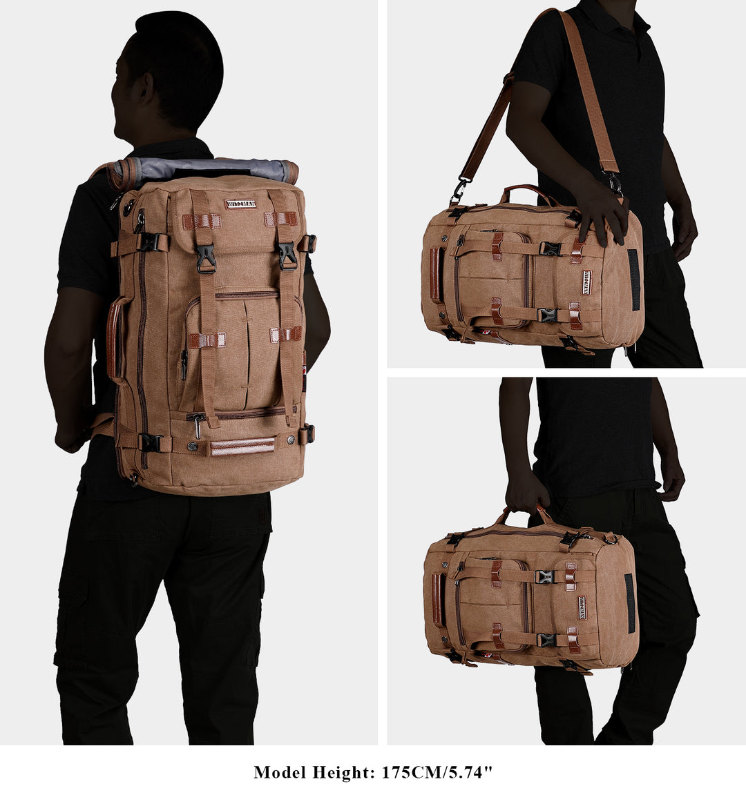 #Color_Brown Canvas Travel Backpacks