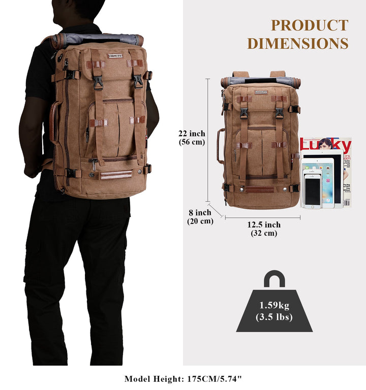 #Color_Brown Canvas Laptop Backpacks