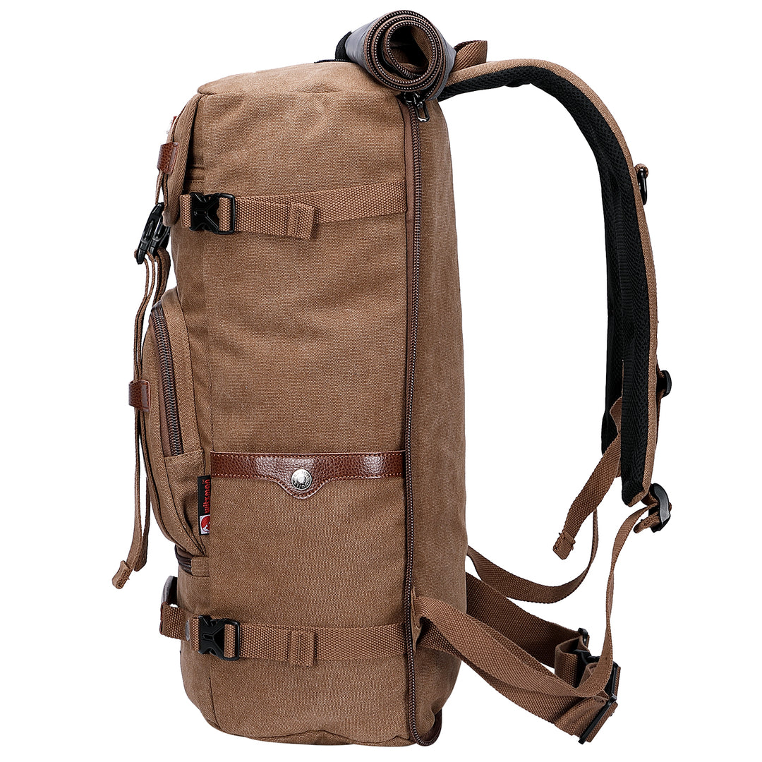 #Color_Brown Canvas Travel Backpacks