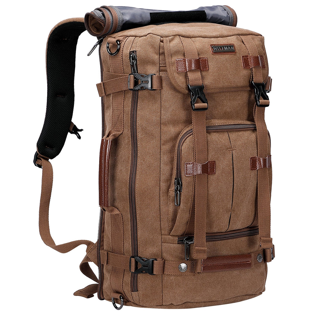 #Color_Brown Canvas Laptop Backpacks