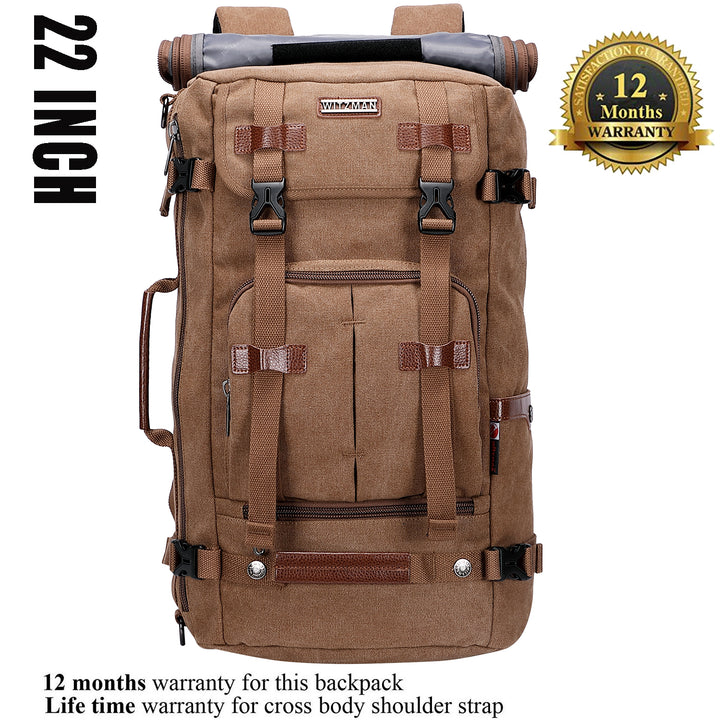 #Color_Brown Canvas Travel Backpacks