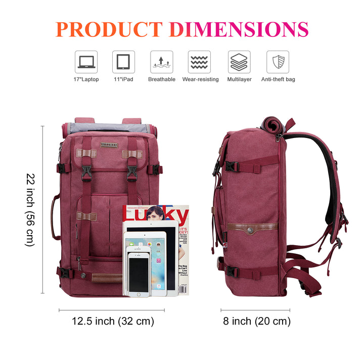 #Color_Red  Canvas Travel Backpacks