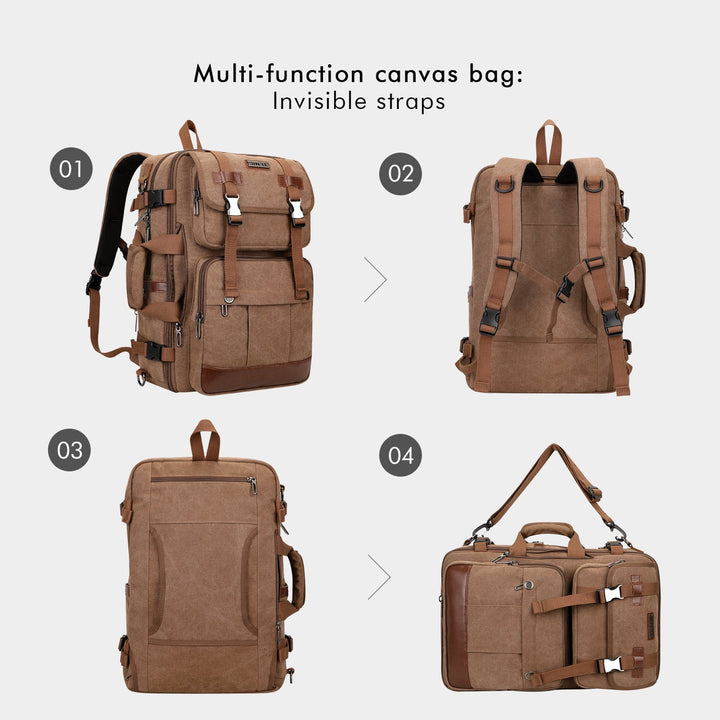 #Color_Brown Canvas Travel Backpacks