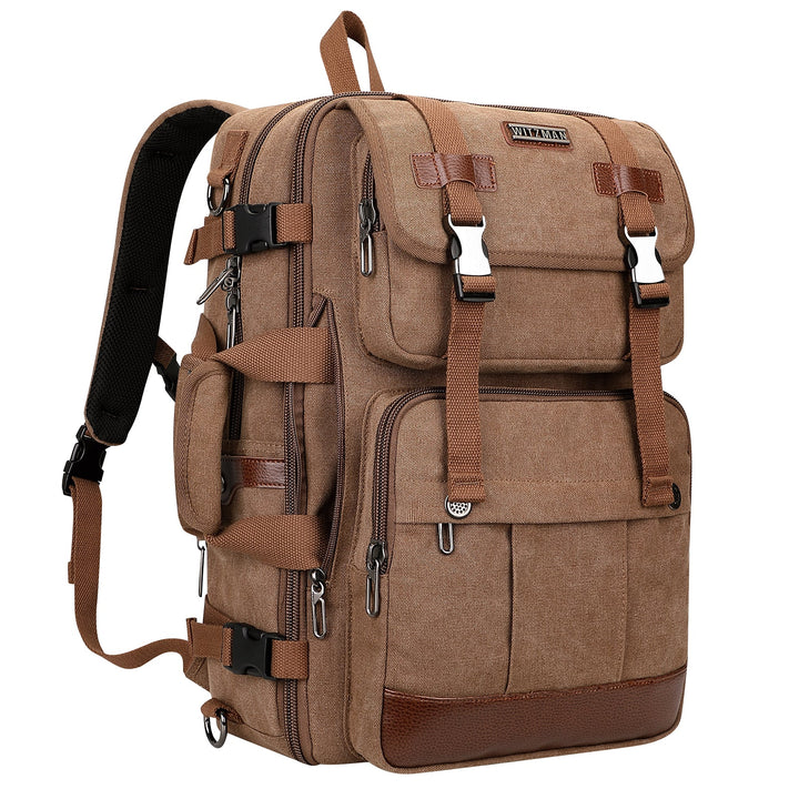 #Color_Brown Canvas Travel Backpacks