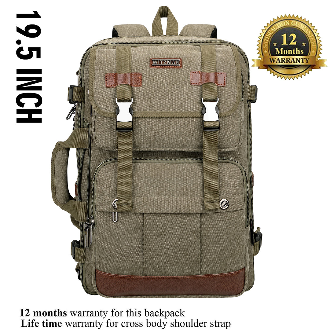 #Color_Army Green Canvas Travel Backpacks