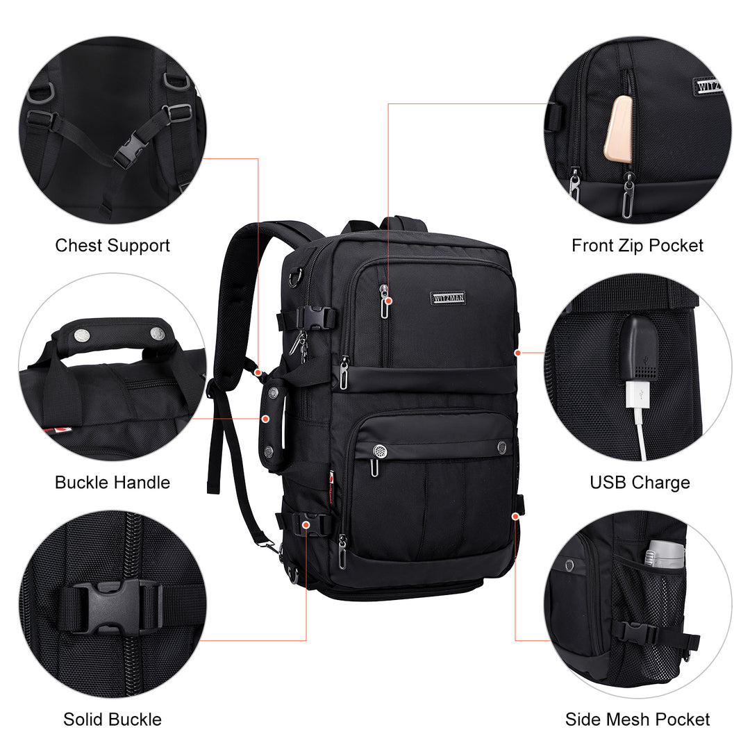 #Color_Black Nylon Travel Backpack