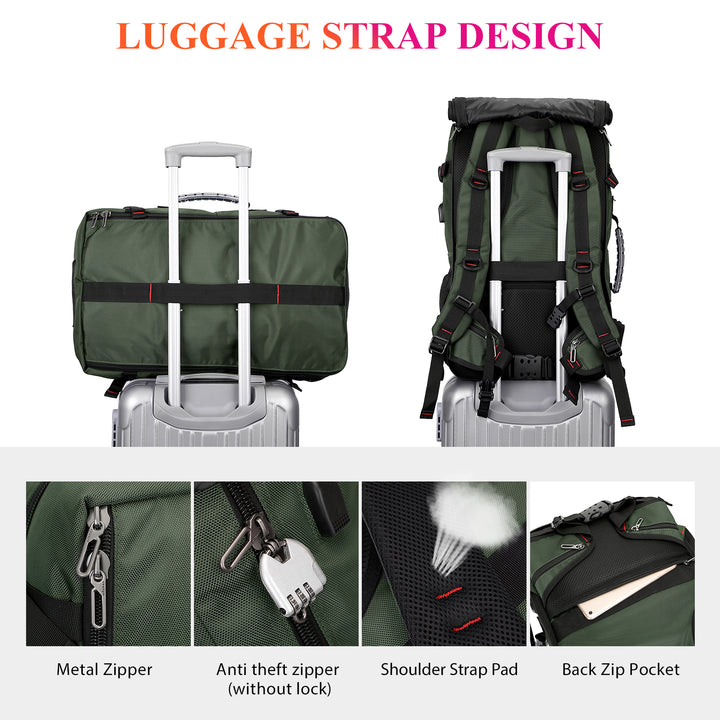 #Color_Army Green Nylon Travel Backpack