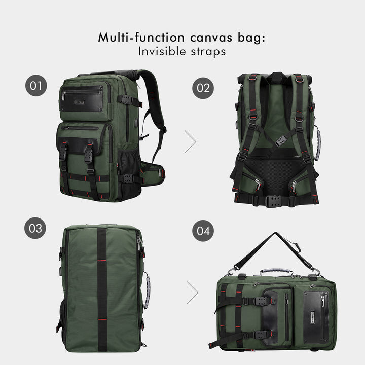 #Color_Army Green Nylon Travel Backpack