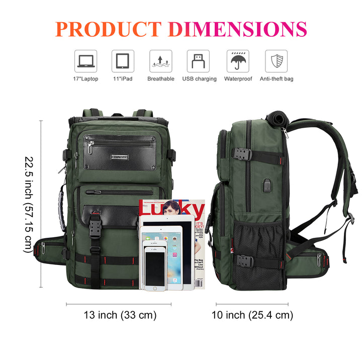 #Color_Army Green Nylon Travel Backpack