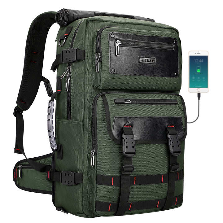 #Color_Army Green Nylon Travel Backpack