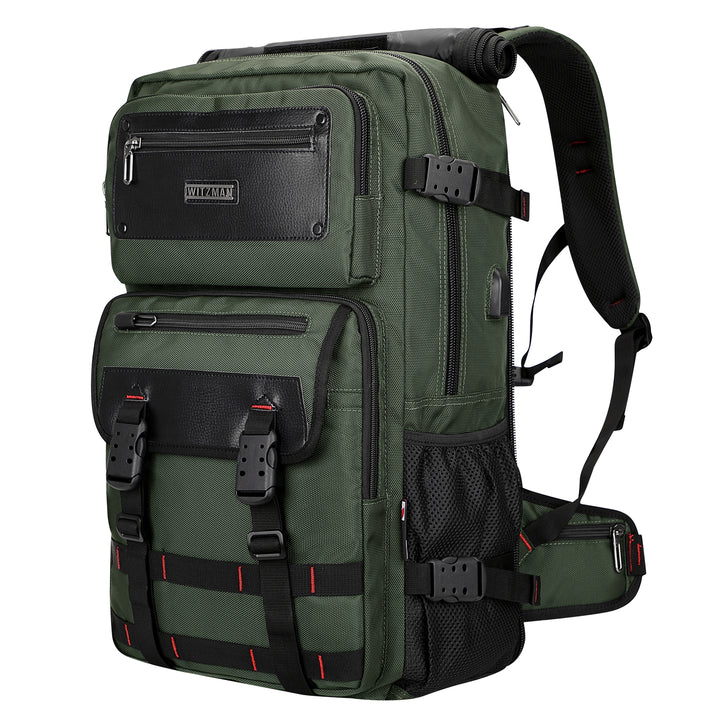 #Color_Army Green Nylon Travel Backpack