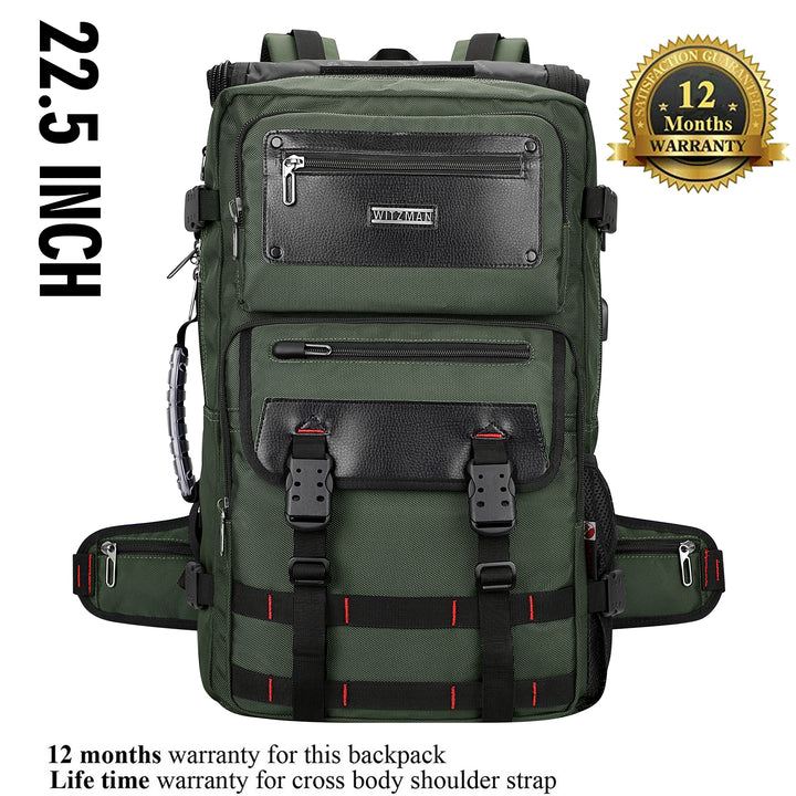 #Color_Army Green Nylon Travel Backpack