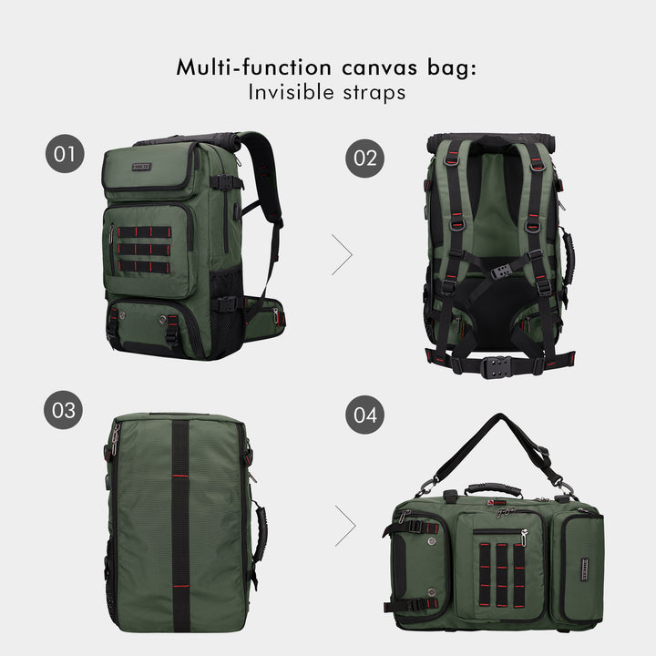 #Color_Army Green Nylon Travel Backpack