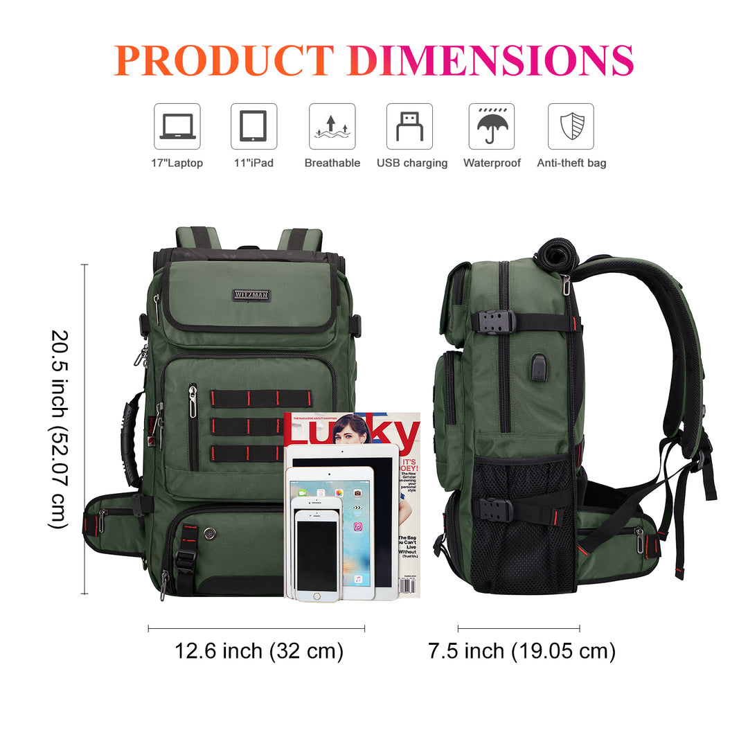 #Color_Army Green Nylon Travel Backpack