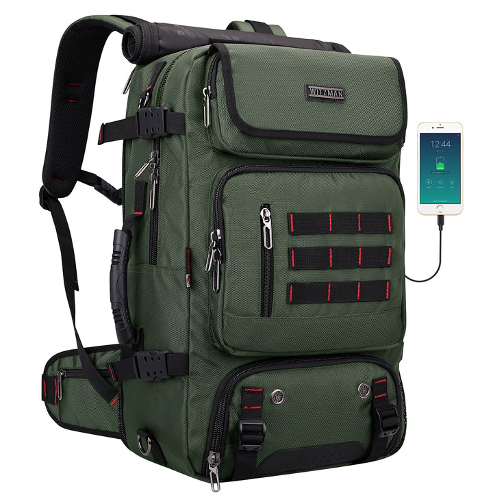 #Color_Army Green Nylon Travel Backpack