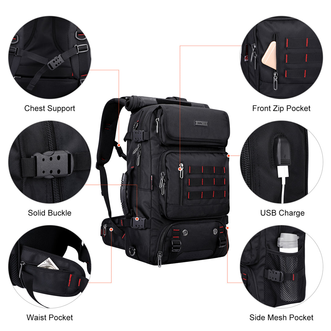 #Color_Black Nylon Travel Backpack