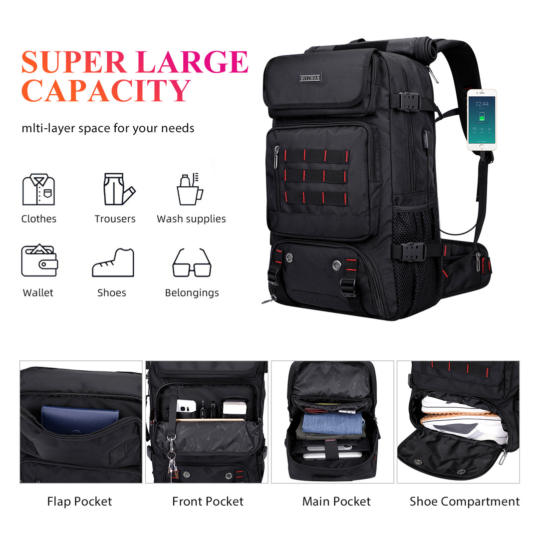 #Color_Black Nylon Travel Backpack