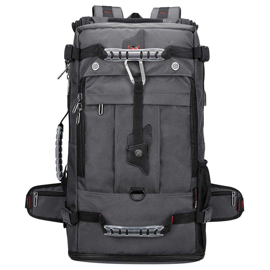 #Color_Silvery Grey Nylon Travel Backpack