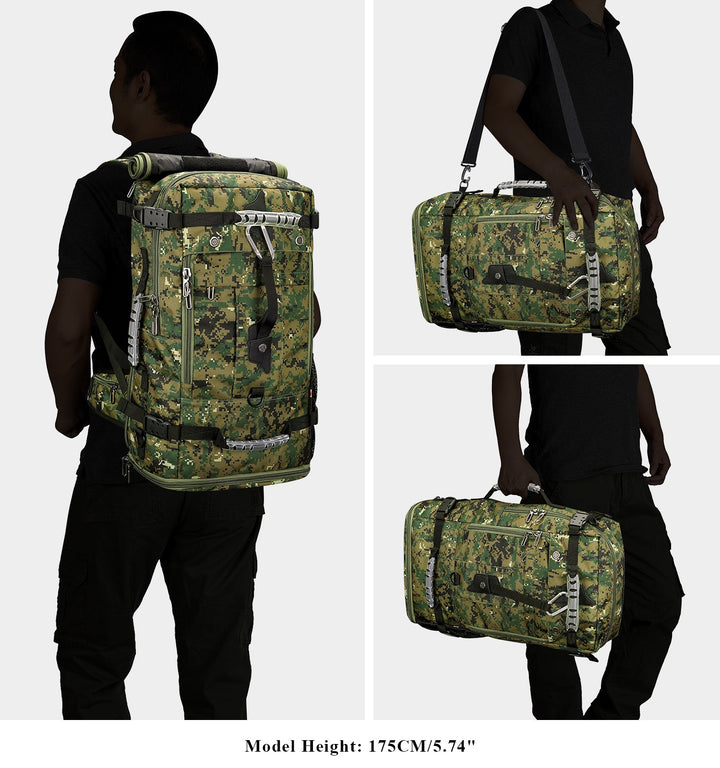 #Color_Camo Green Nylon Travel Backpack