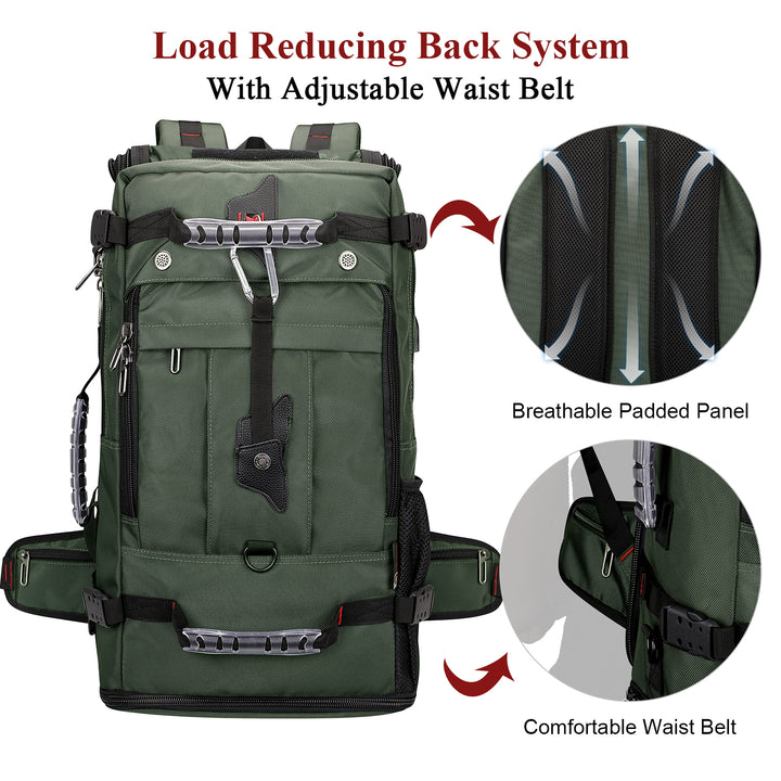 #color_Army Green Nylon Travel Backpack