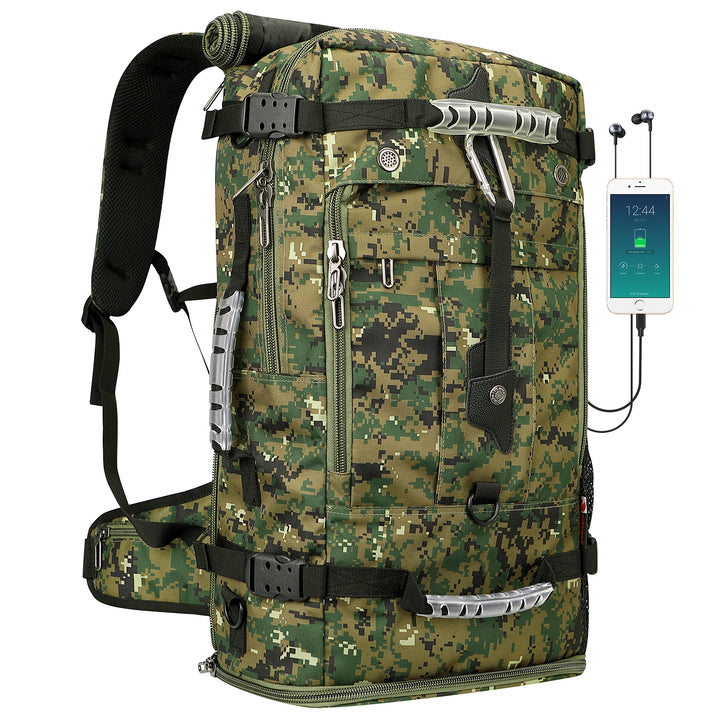 #color_Camo Green Nylon Travel Backpack