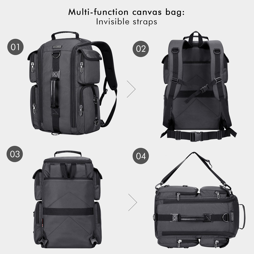 #color_ Silvery Grey Nylon Backpack