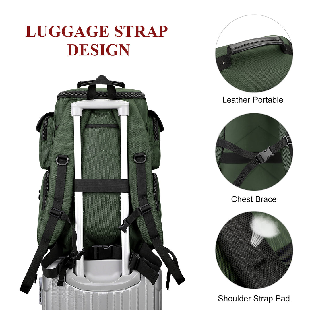 #Color_Army Green Nylon Travel Backpack