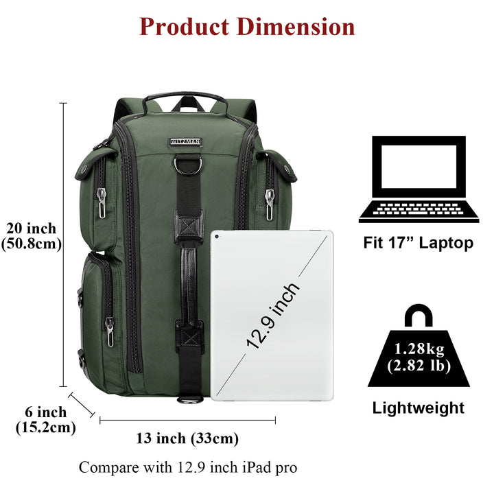 #Color_Army Green Nylon Travel Backpack