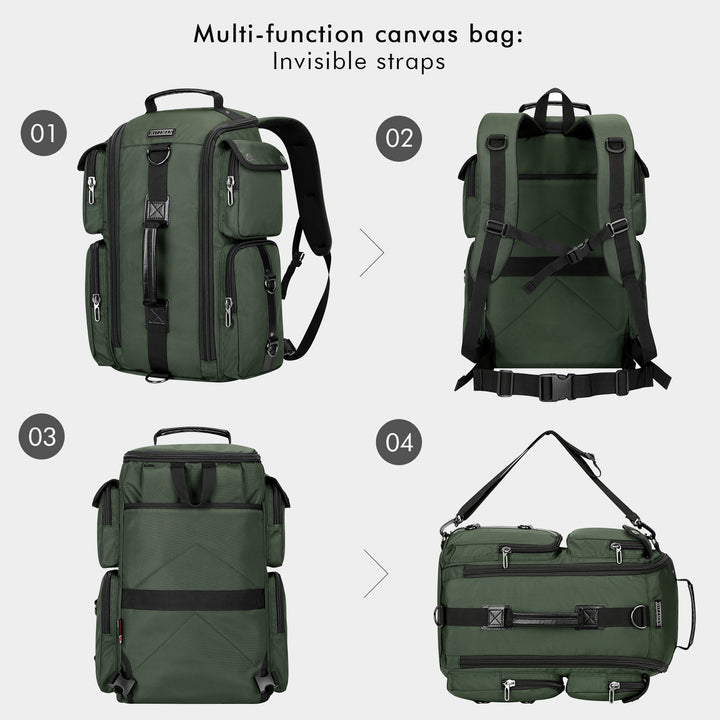 #Color_Army Green Nylon Travel Backpack