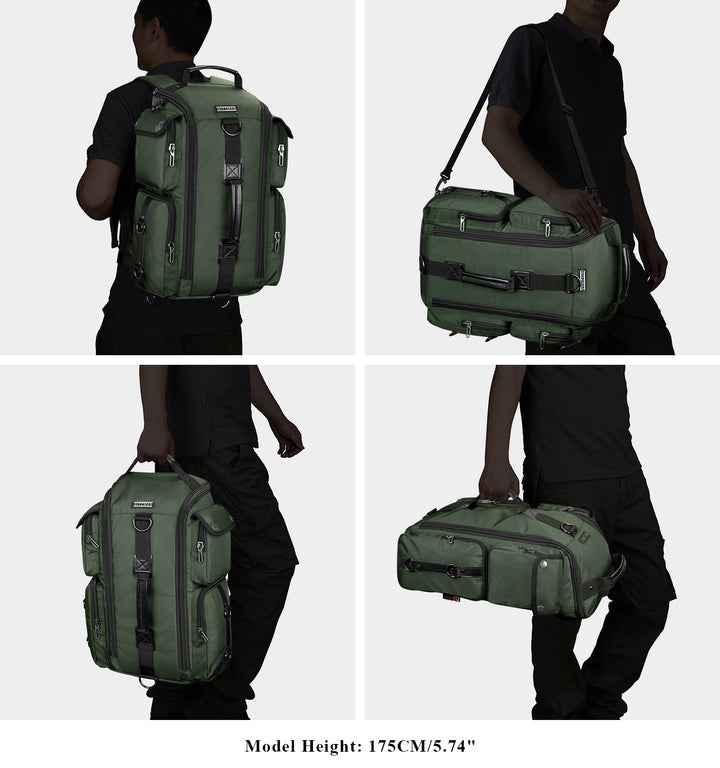 #Color_Army Green Nylon Travel Backpack