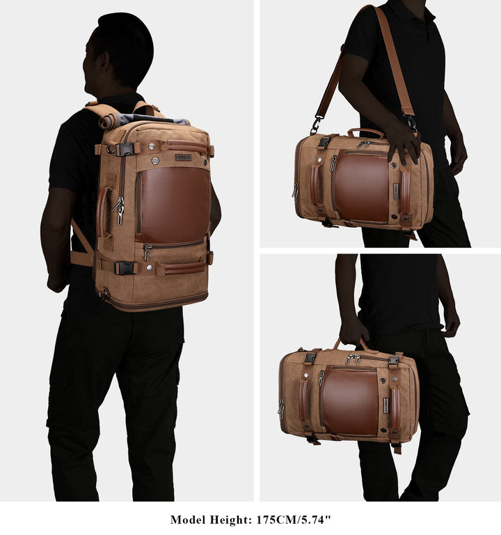 #Color_Brown Canvas Travel Backpacks