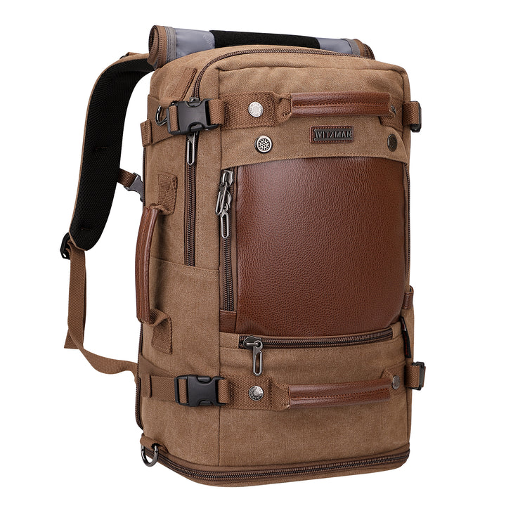 #Color_Brown Canvas Travel Backpacks