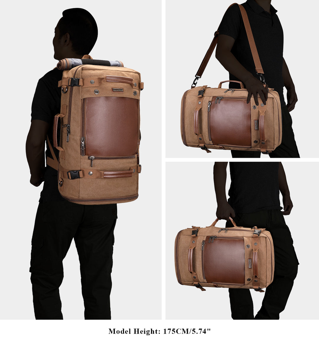 #Color_Brown Canvas Travel Backpacks