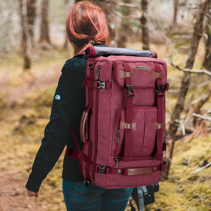 #Color_Red Canvas Laptop Backpacks