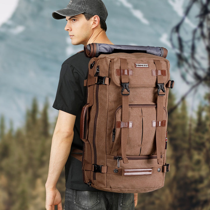 #Color_Brown Canvas Laptop Backpacks