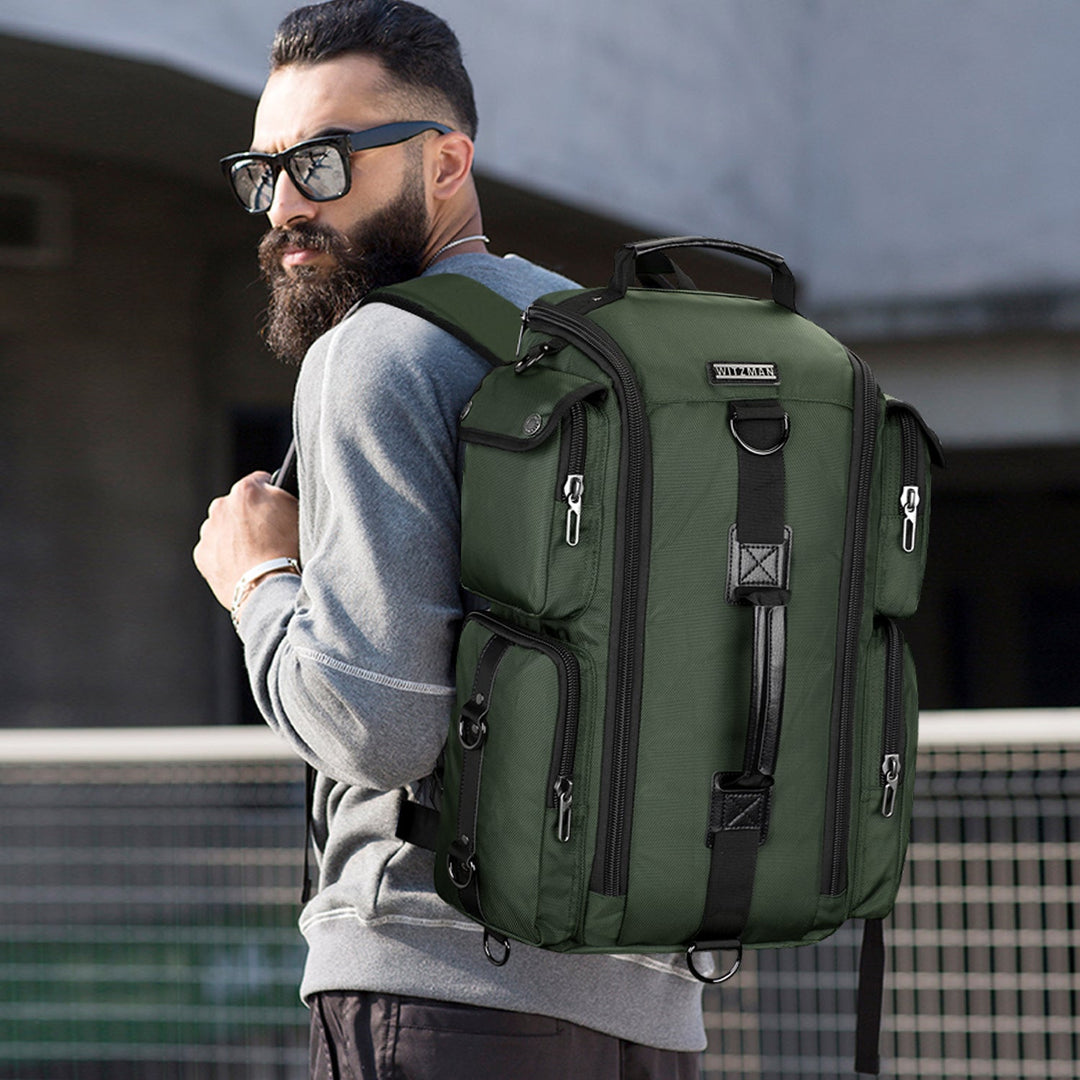 #color_Army Green Nylon Backpack